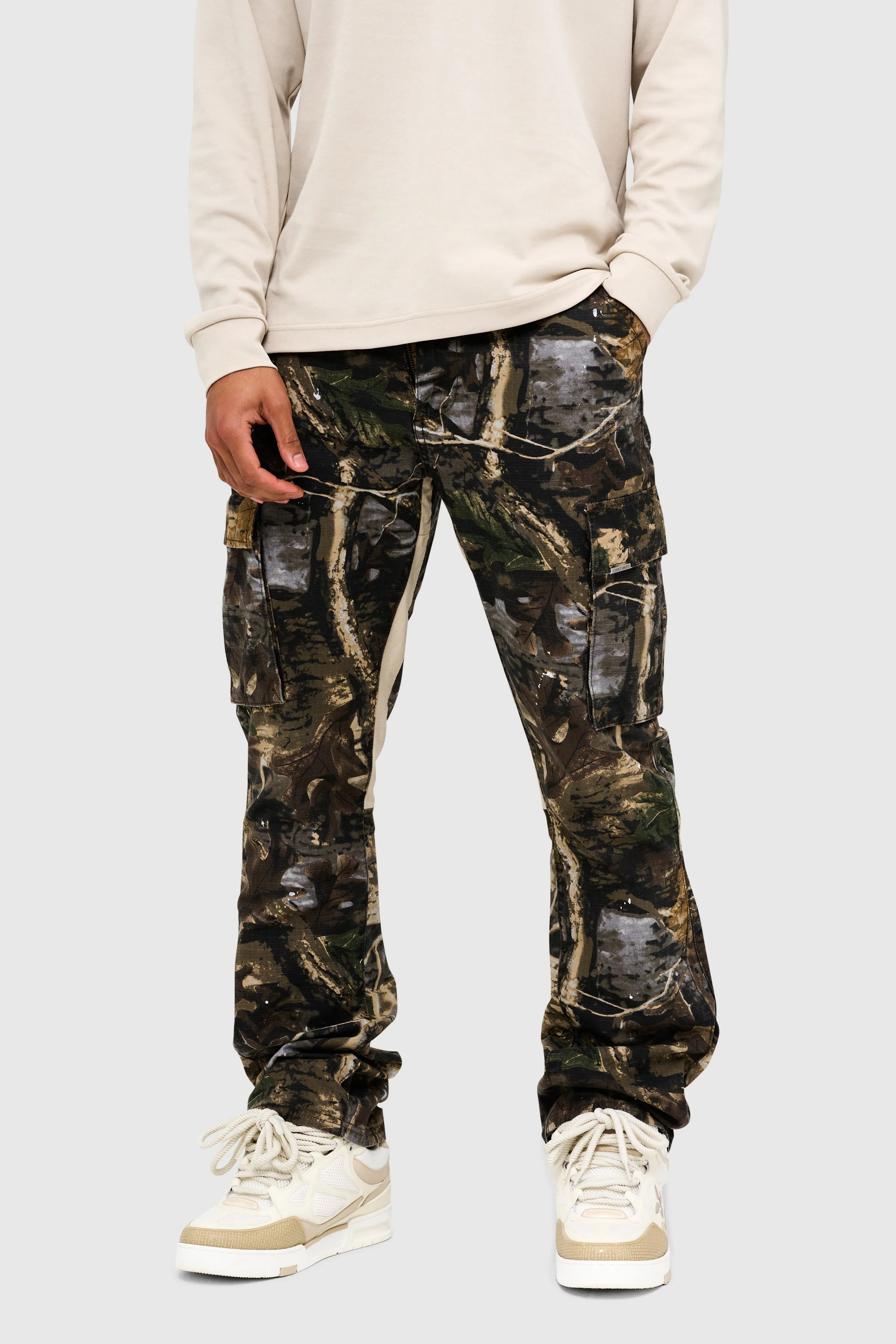 GENERAL CARGO FLARE PANT - WOODLAND CAMO