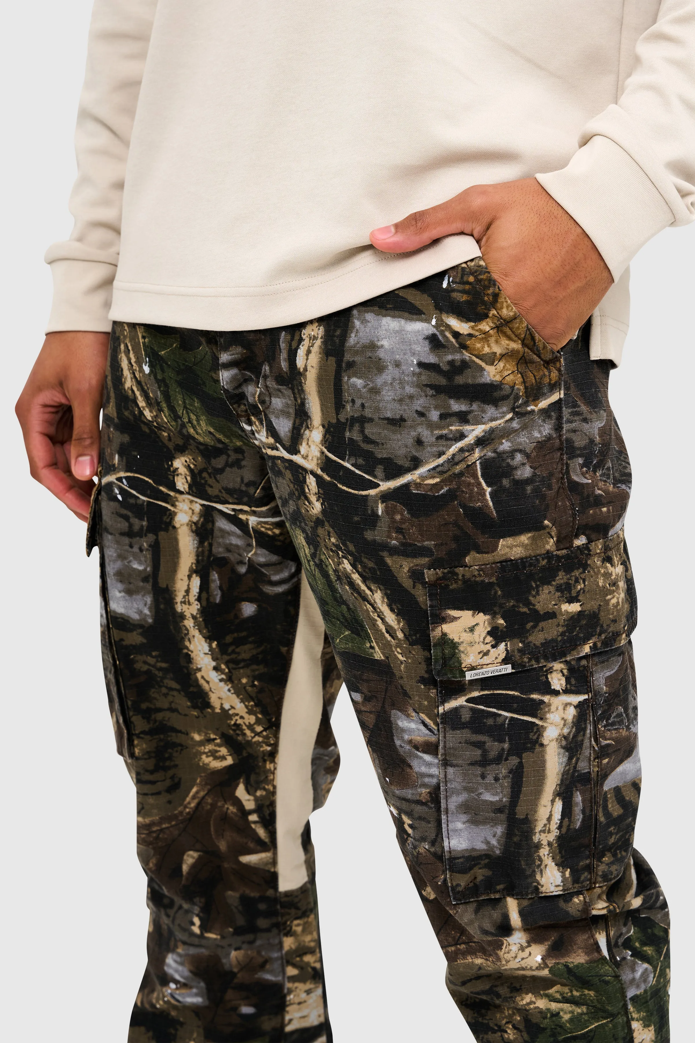 GENERAL CARGO FLARE PANT - WOODLAND CAMO