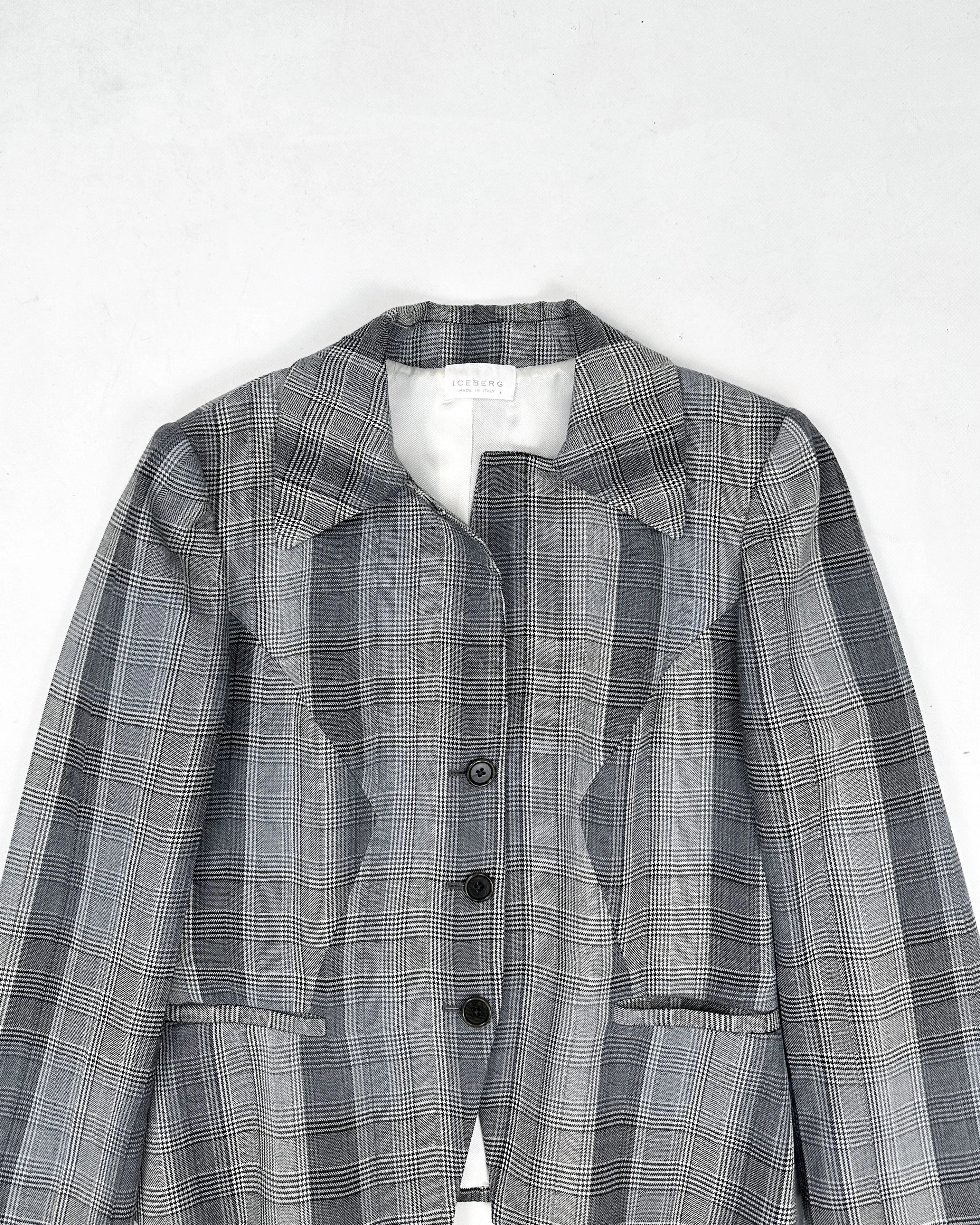 Iceberg Asymmetric Pattern Wool Blazer 2000's