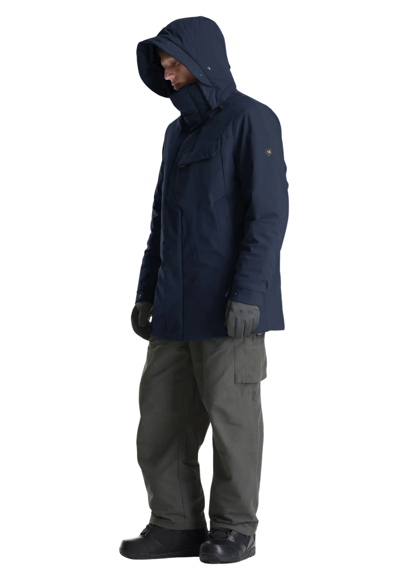 Krakatau Waterproof Tech Touch Stretch Parka Coat (Navy)