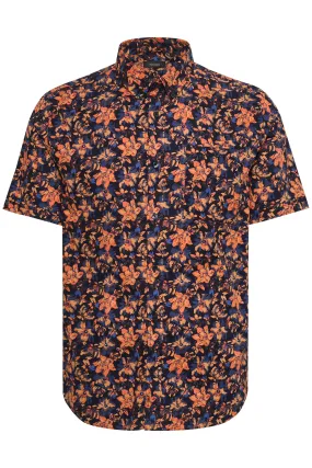 Matinique Floral Print Shirt Navy