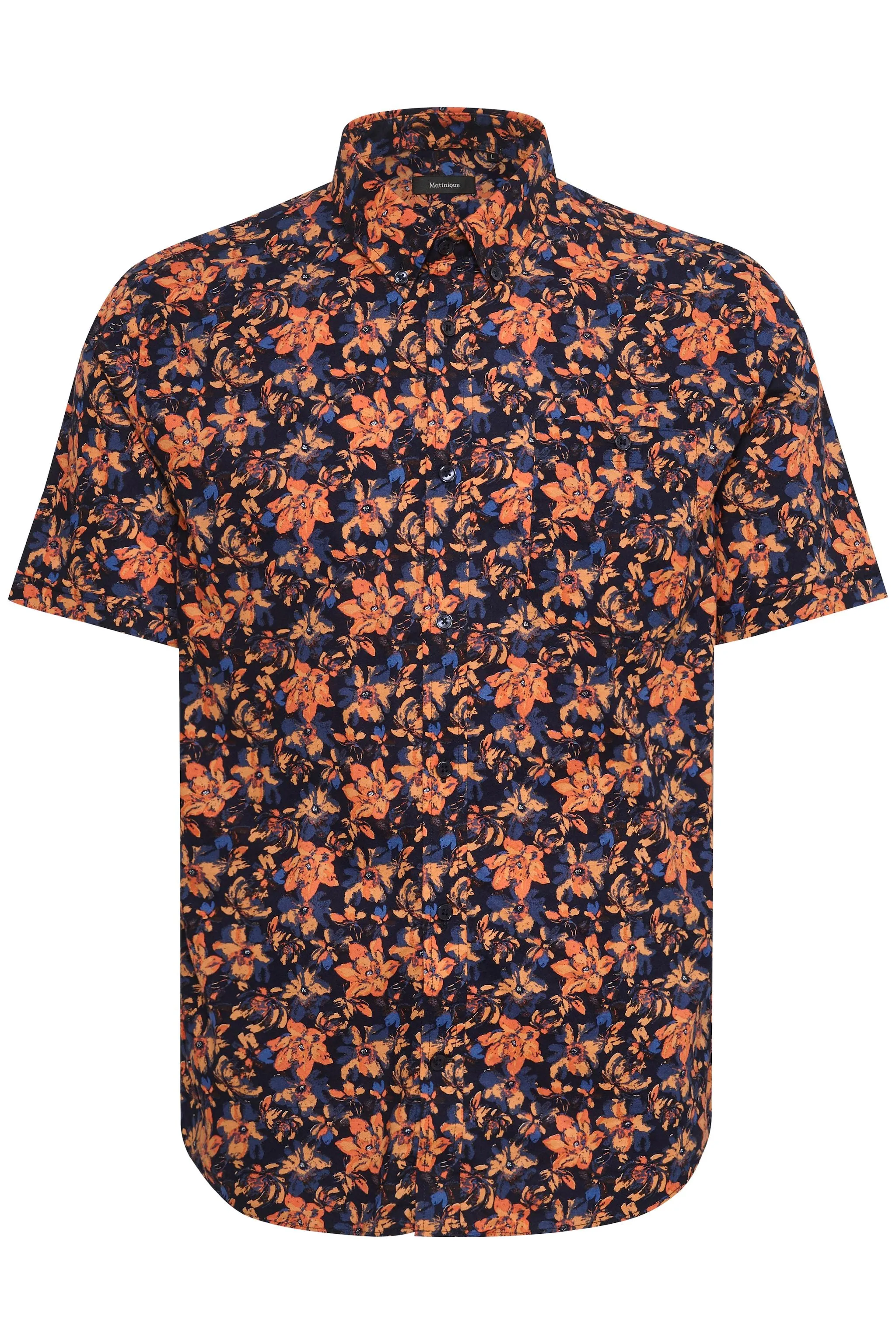 Matinique Floral Print Shirt Navy