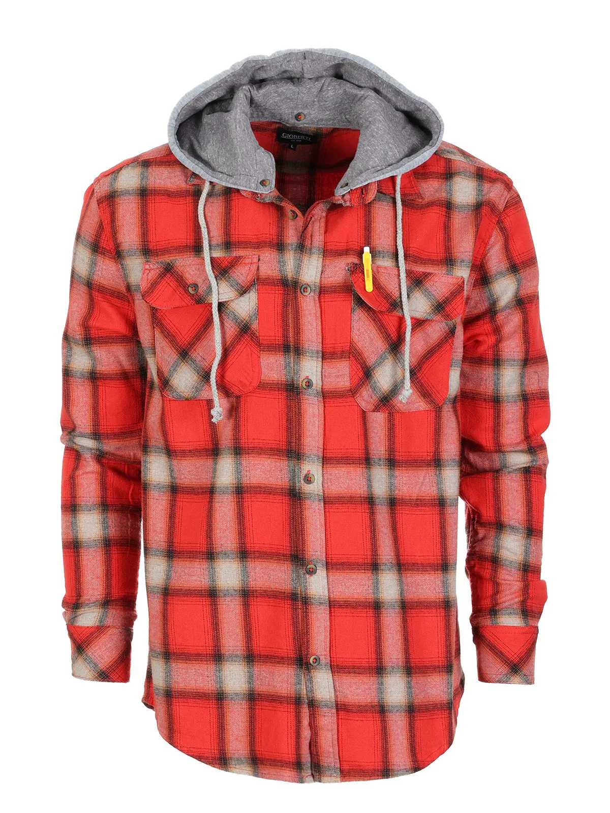 Men's Removable Hoodie Flannel Shirt