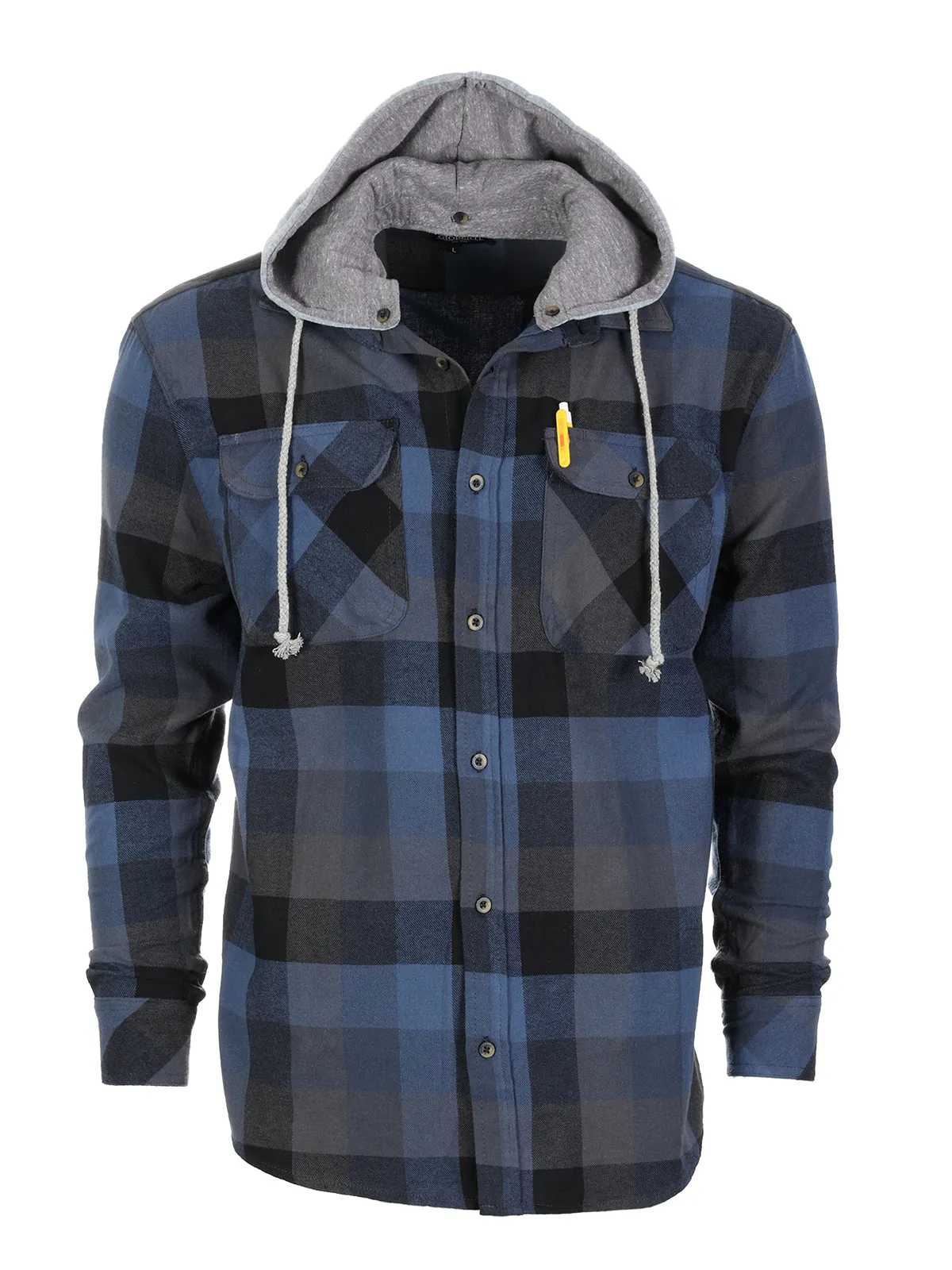 Men's Removable Hoodie Flannel Shirt