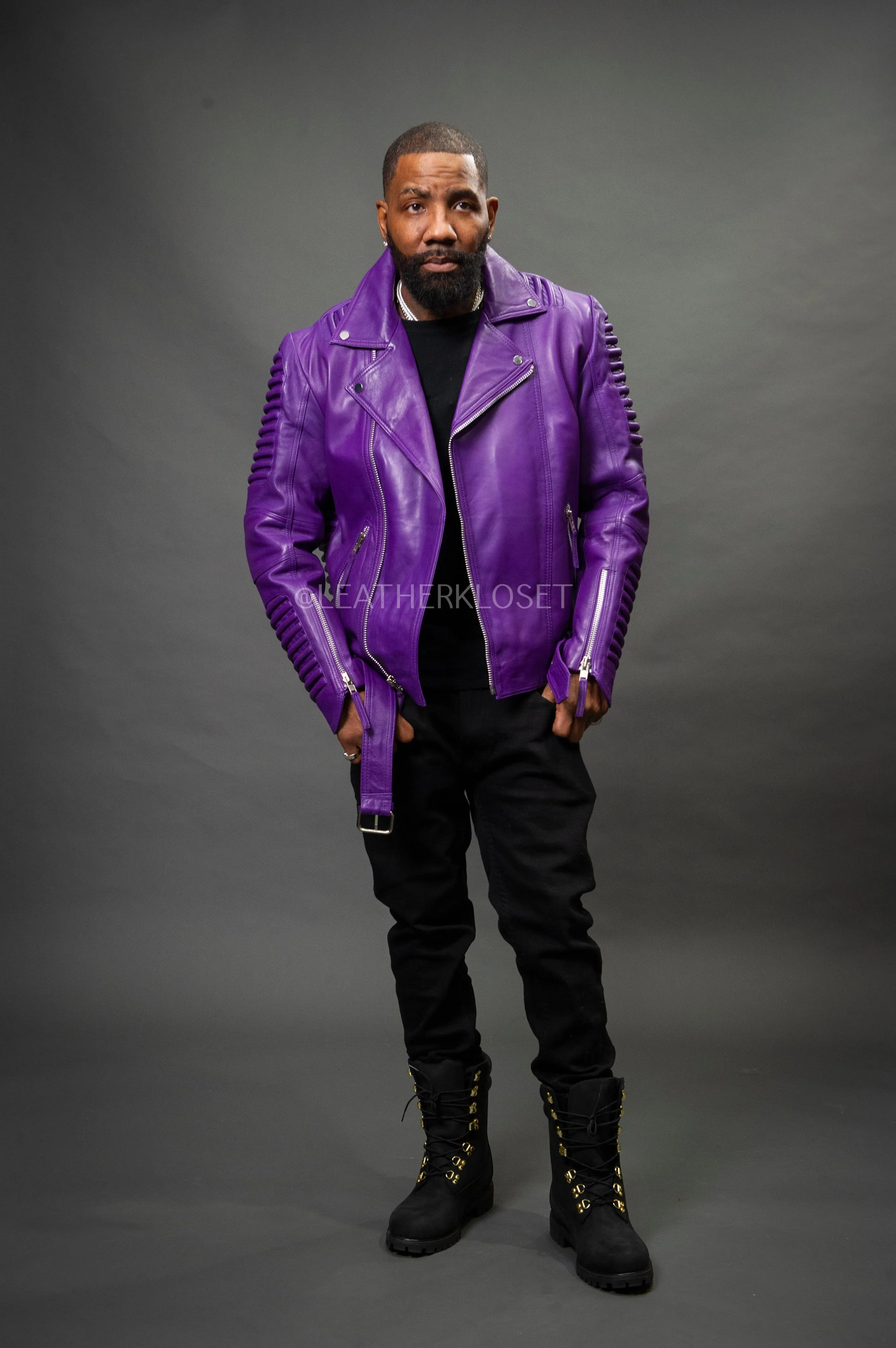 Men's Trey Biker Jacket [Purple]