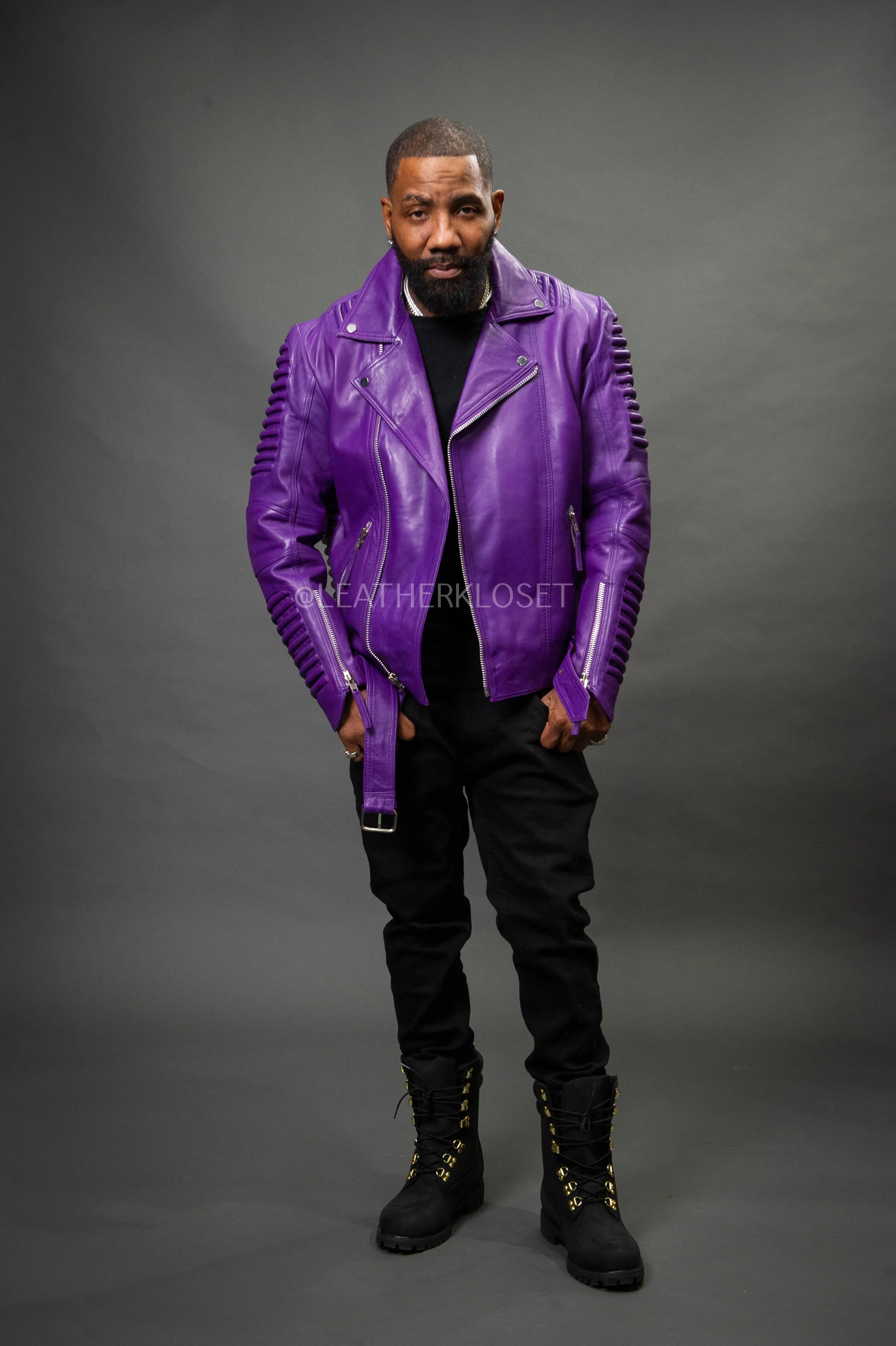 Men's Trey Biker Jacket [Purple]