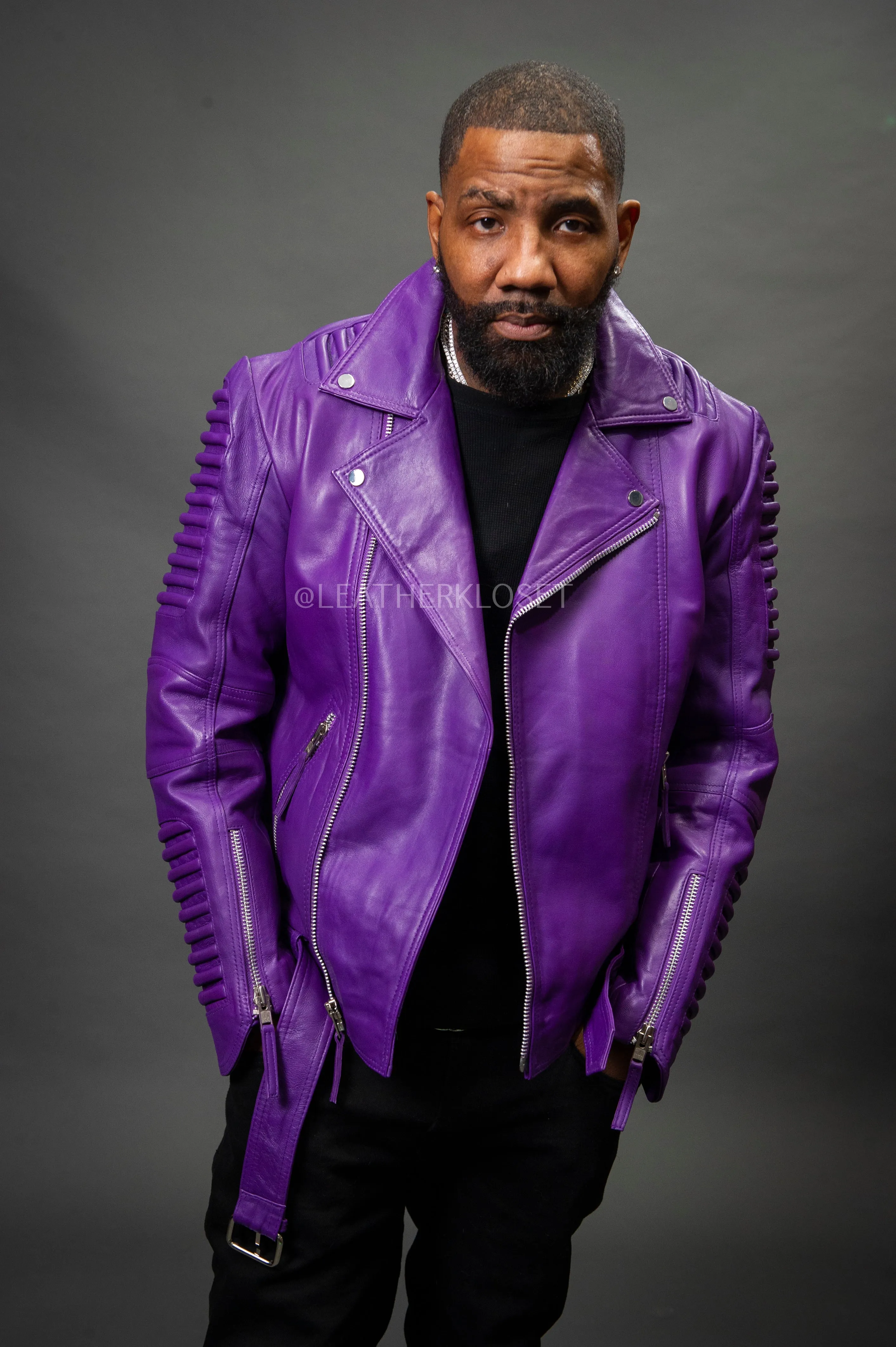 Men's Trey Biker Jacket [Purple]