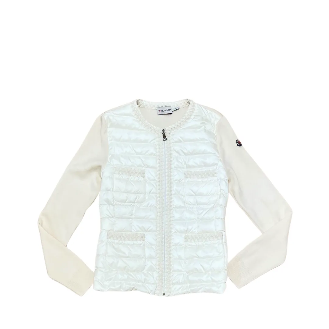 Moncler Crochet-Trimmed Padded Cardigan - Size Small