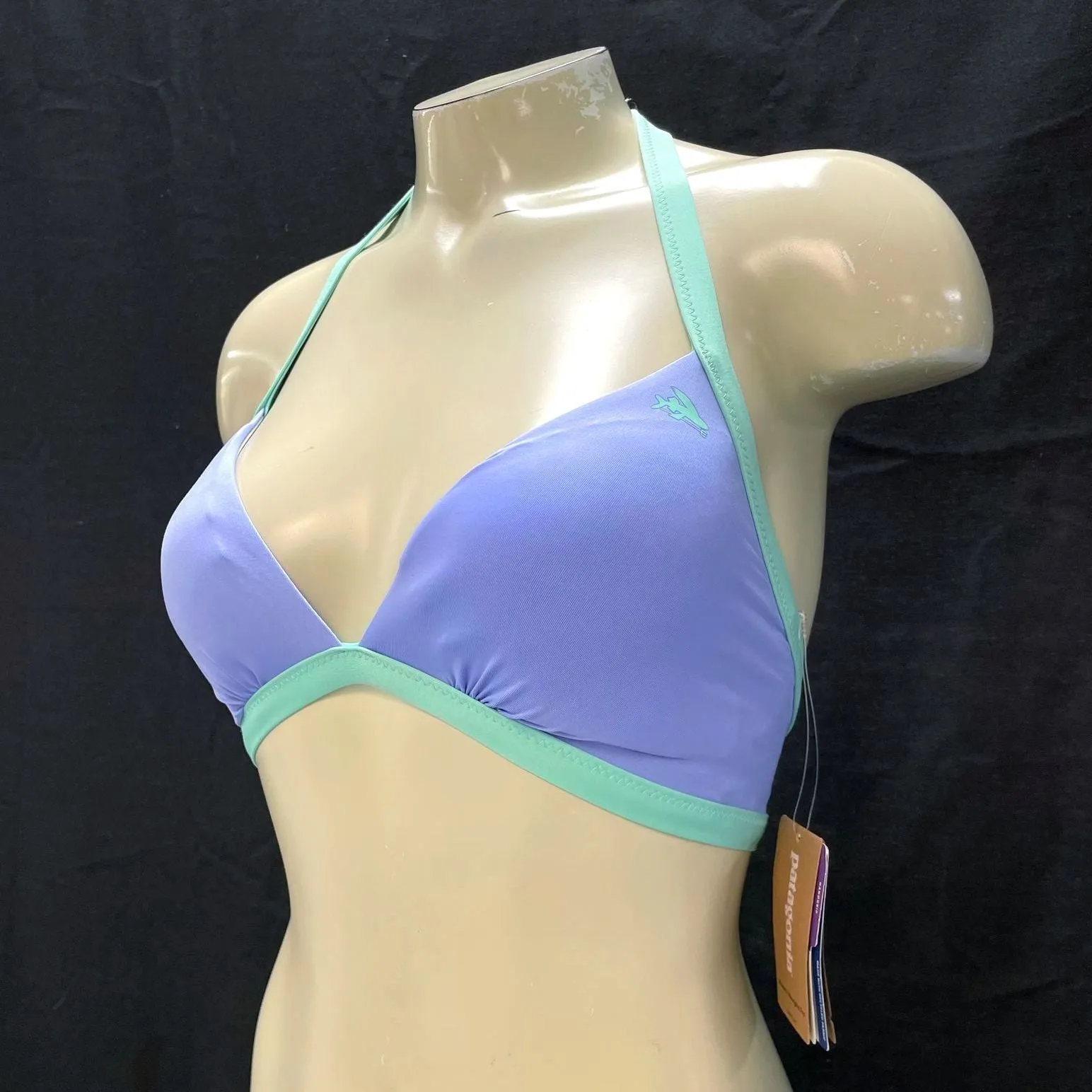 NWT Wmns PATAGONIA Purple & Green Bikini Swimsuit Halter Top Sz S MSRP$75