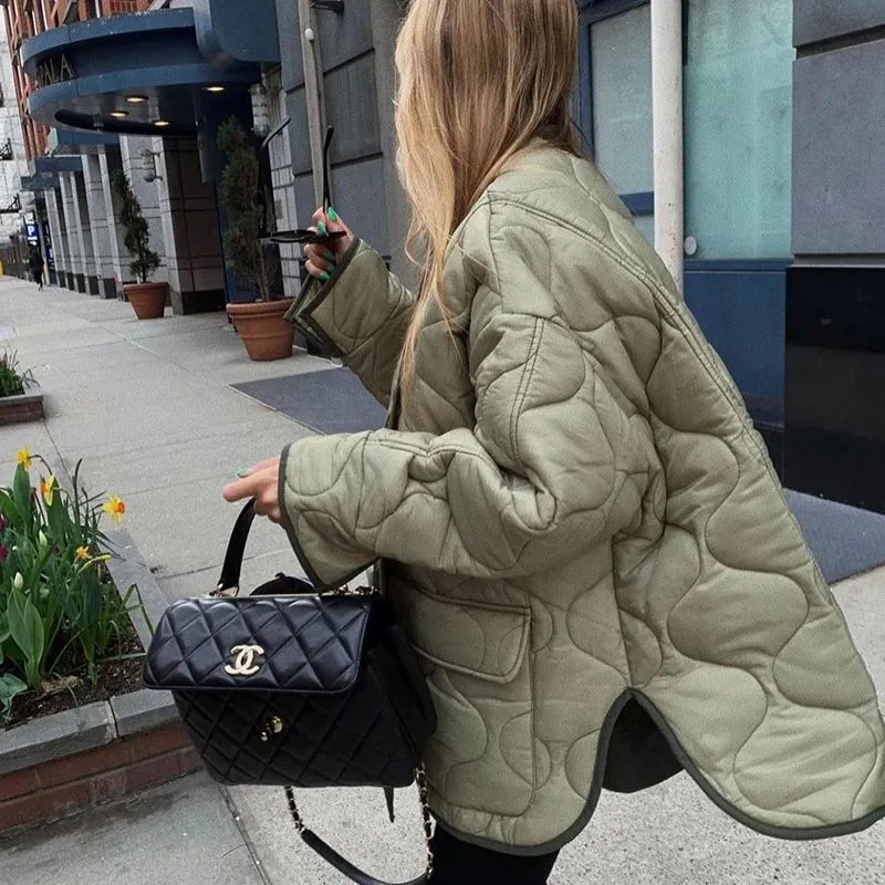 Oversized Fit Circular Quilted Padded Shell Puffer Jacket