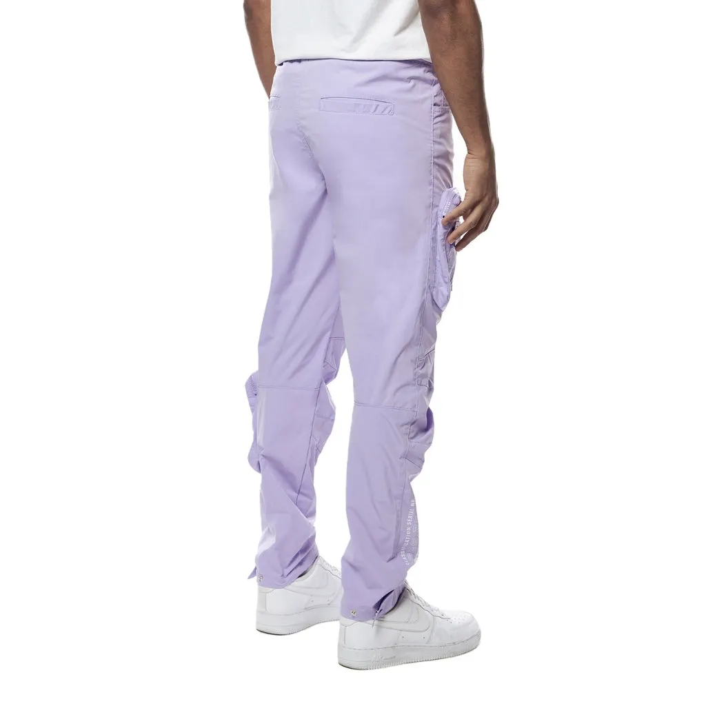 Printed Utility Windbreaker Joggers - Violet