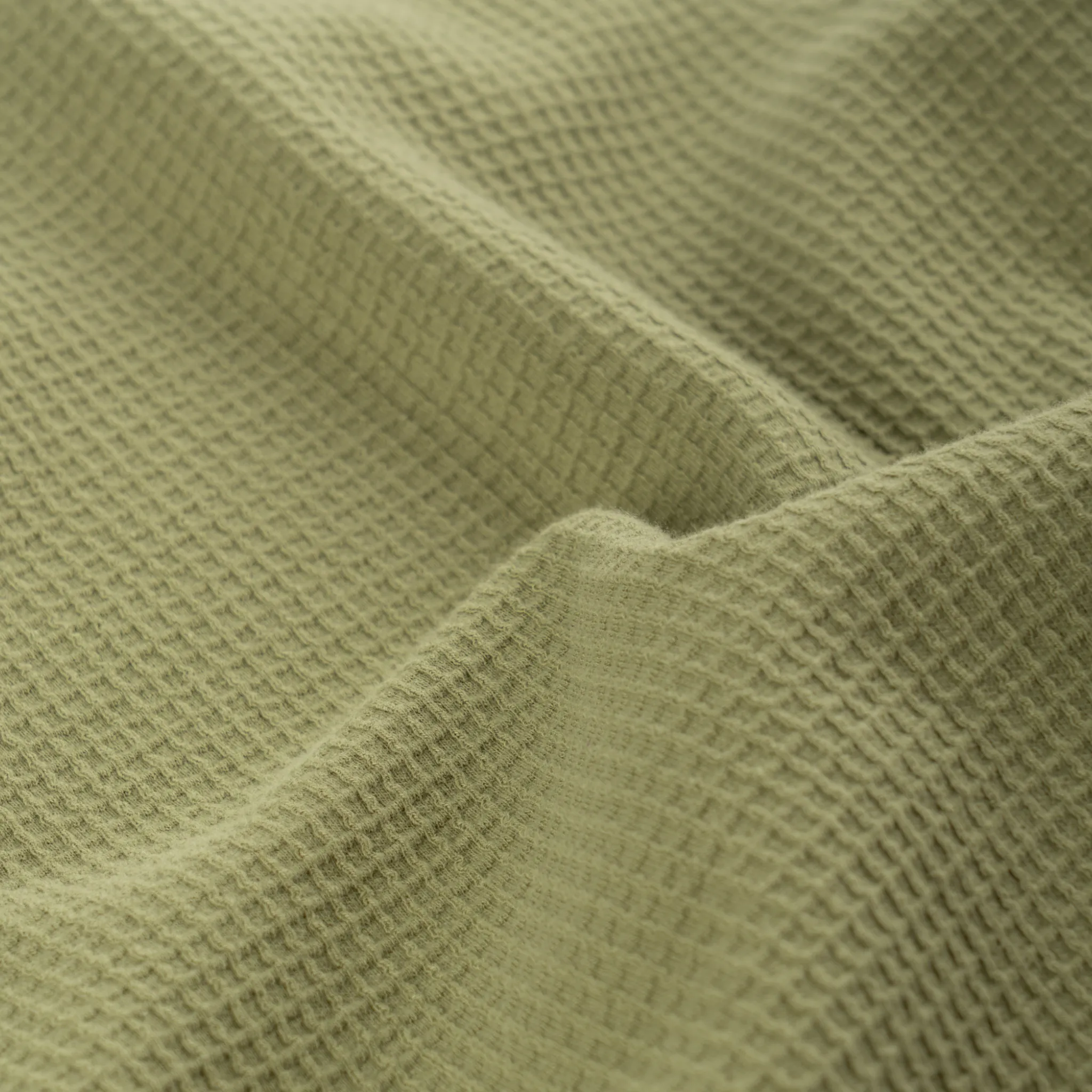 Sharp Short Sleeve Waffle-Knit Polo - Olive