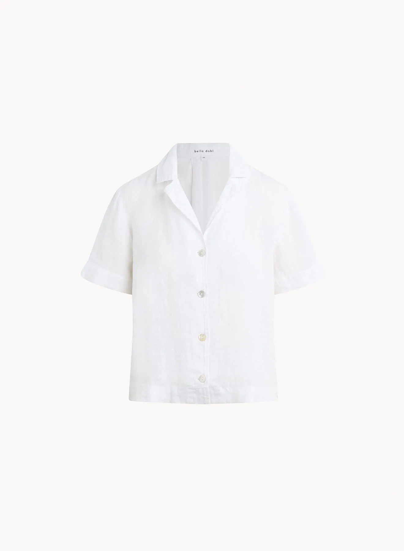 Short Sleeve Flowy Button Down - White