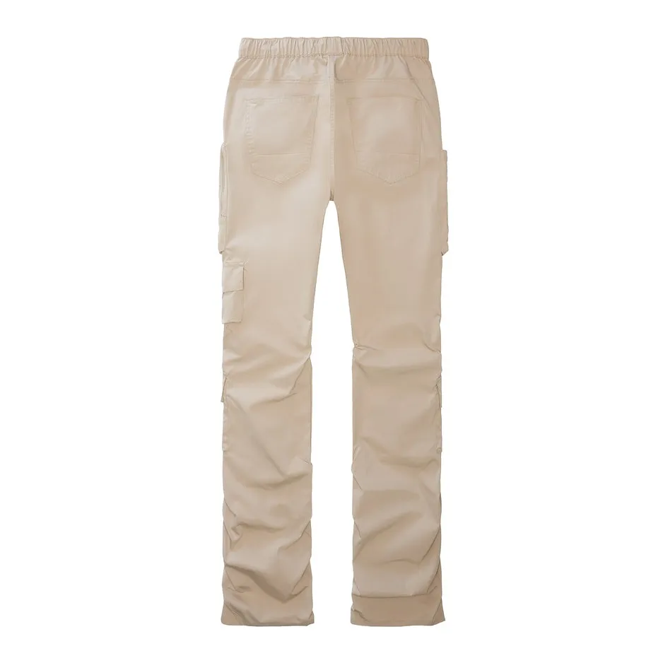 Stacked Windbreaker Utility Pants - Khaki