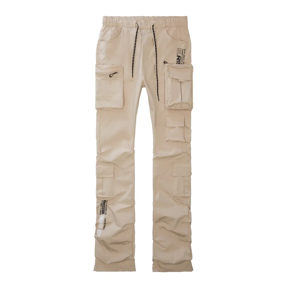 Stacked Windbreaker Utility Pants - Khaki