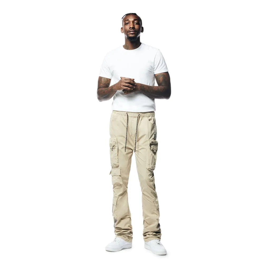 Stacked Windbreaker Utility Pants - Khaki