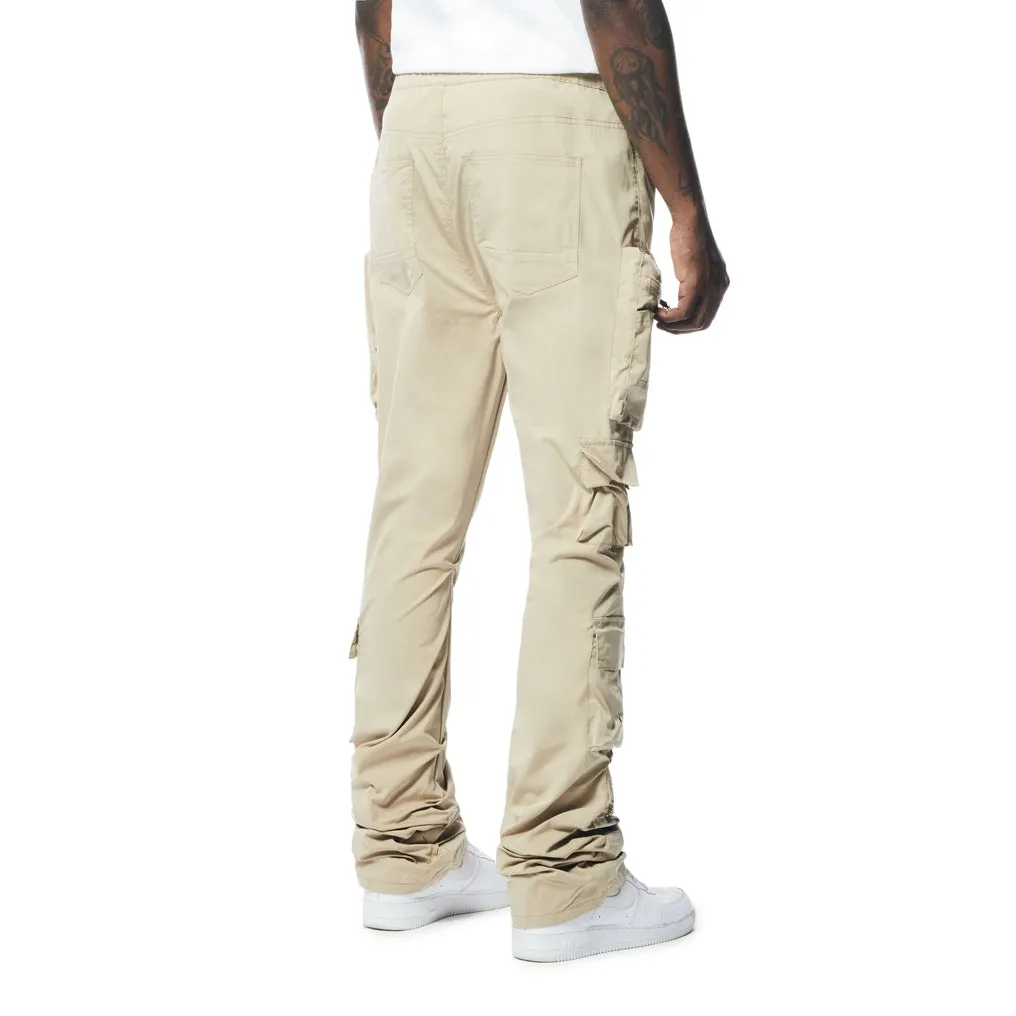 Stacked Windbreaker Utility Pants - Khaki