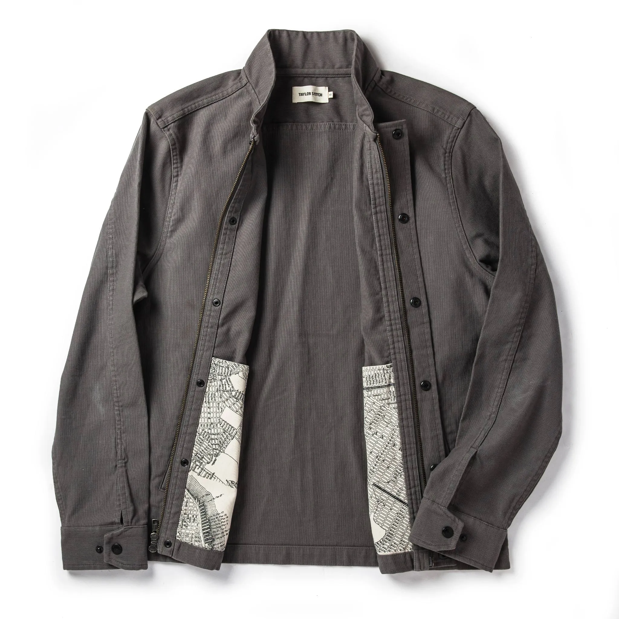 The Bomber Jacket in Charcoal Jungle Cloth