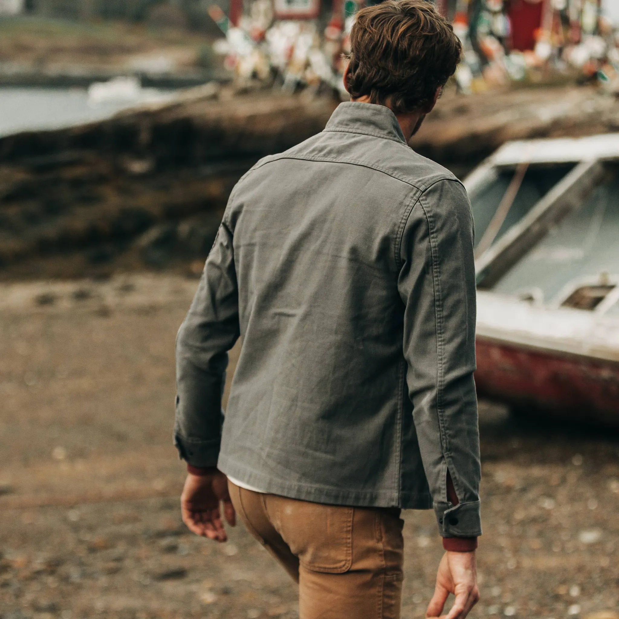 The Bomber Jacket in Charcoal Jungle Cloth