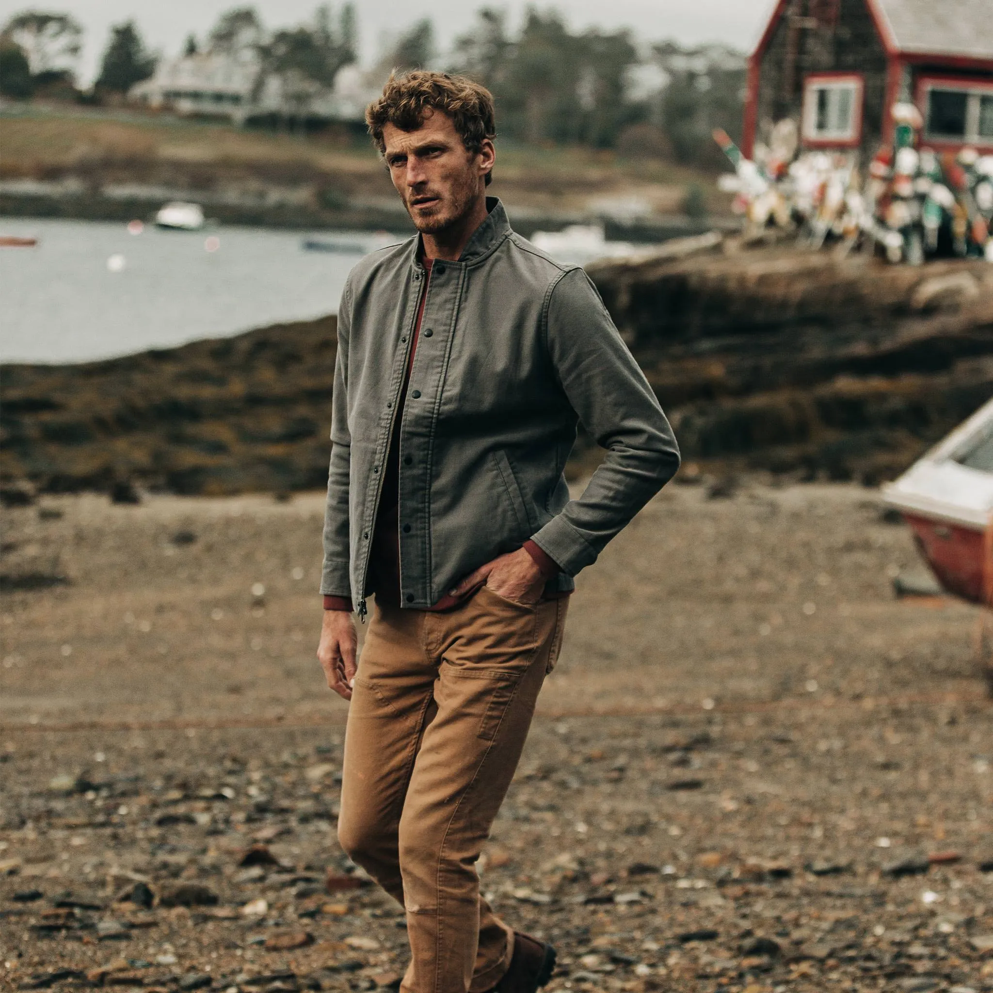 The Bomber Jacket in Charcoal Jungle Cloth