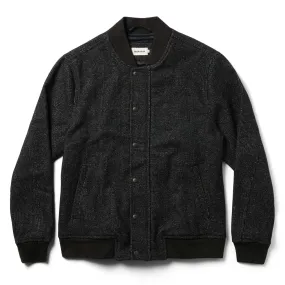 The Bomber Jacket in Charcoal Wool