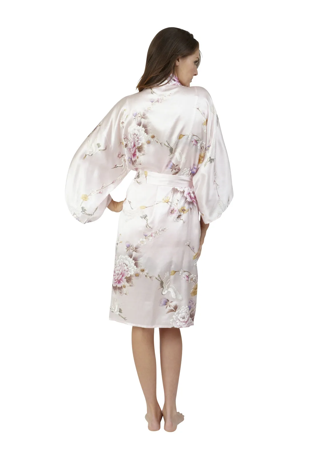 Tsuru Short Silk Happi Coat Kimono