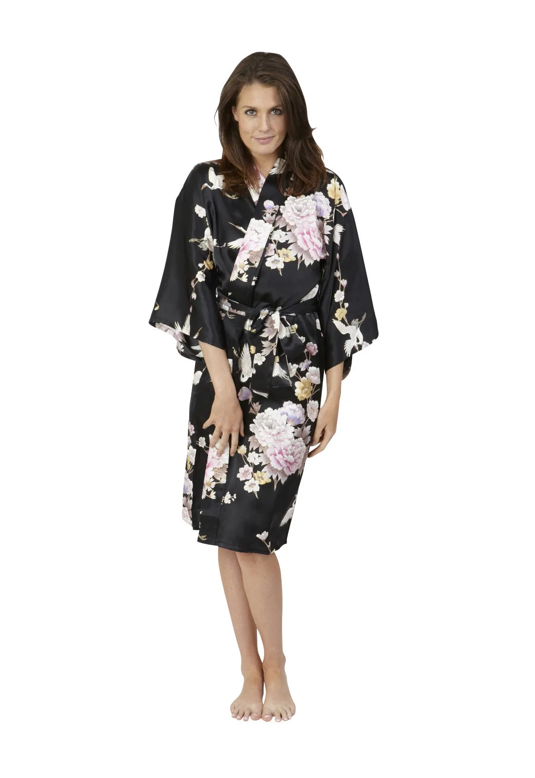 Tsuru Short Silk Happi Coat Kimono