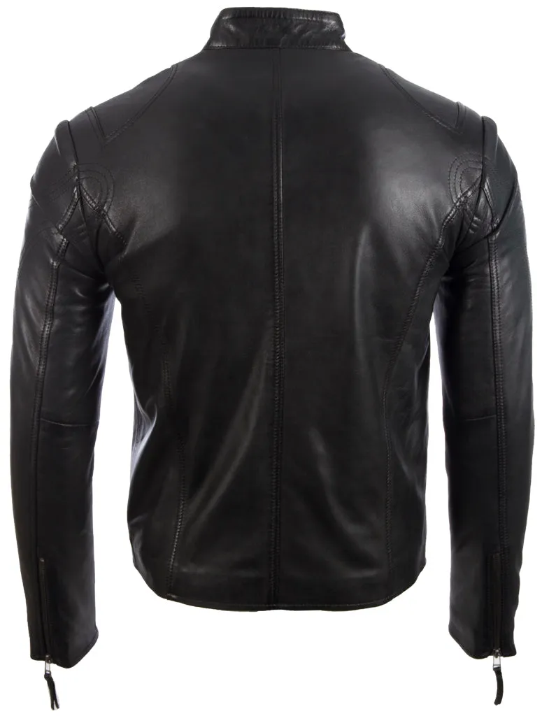 UH2P Men's Biker Jacket - Black