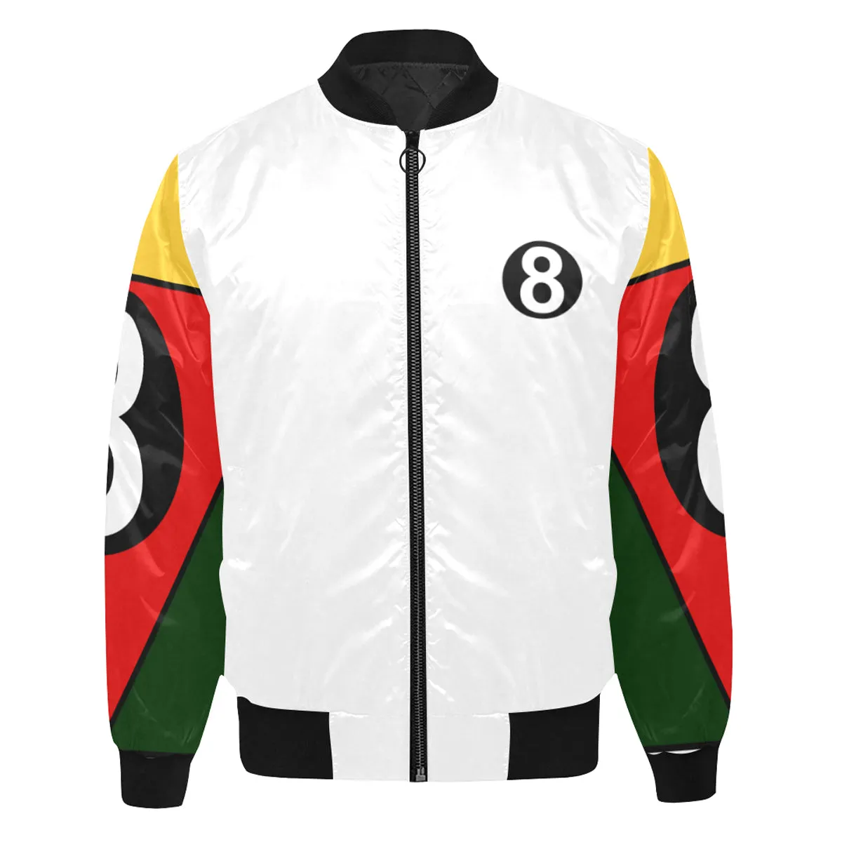 White 8 Ball Jacket - Black Trim