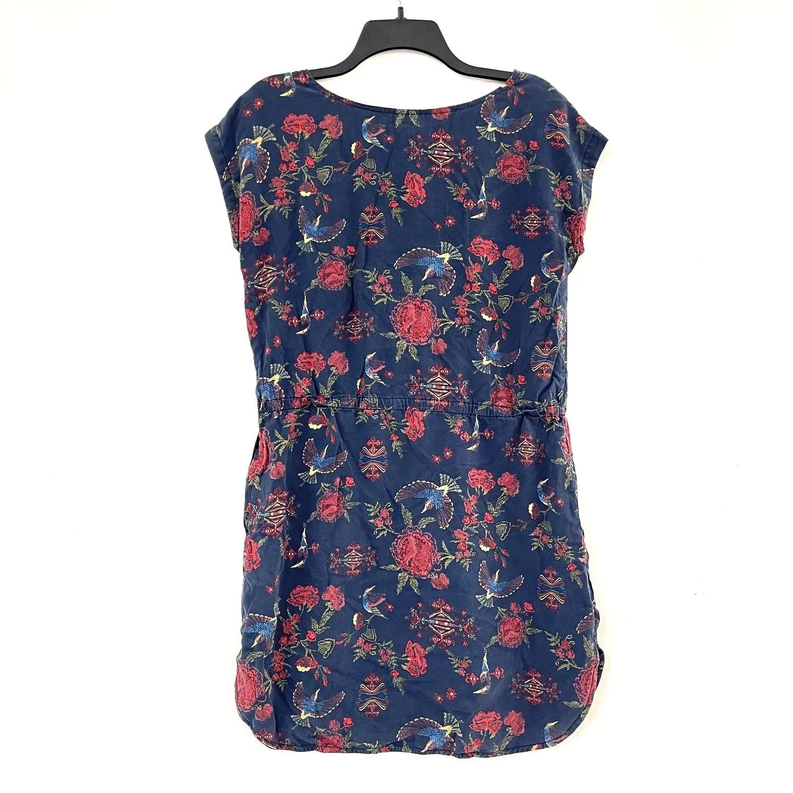 Wmns PATAGONIA Blue Floral Humming Bird Pattern Tunic Top / Short Dress Sz S